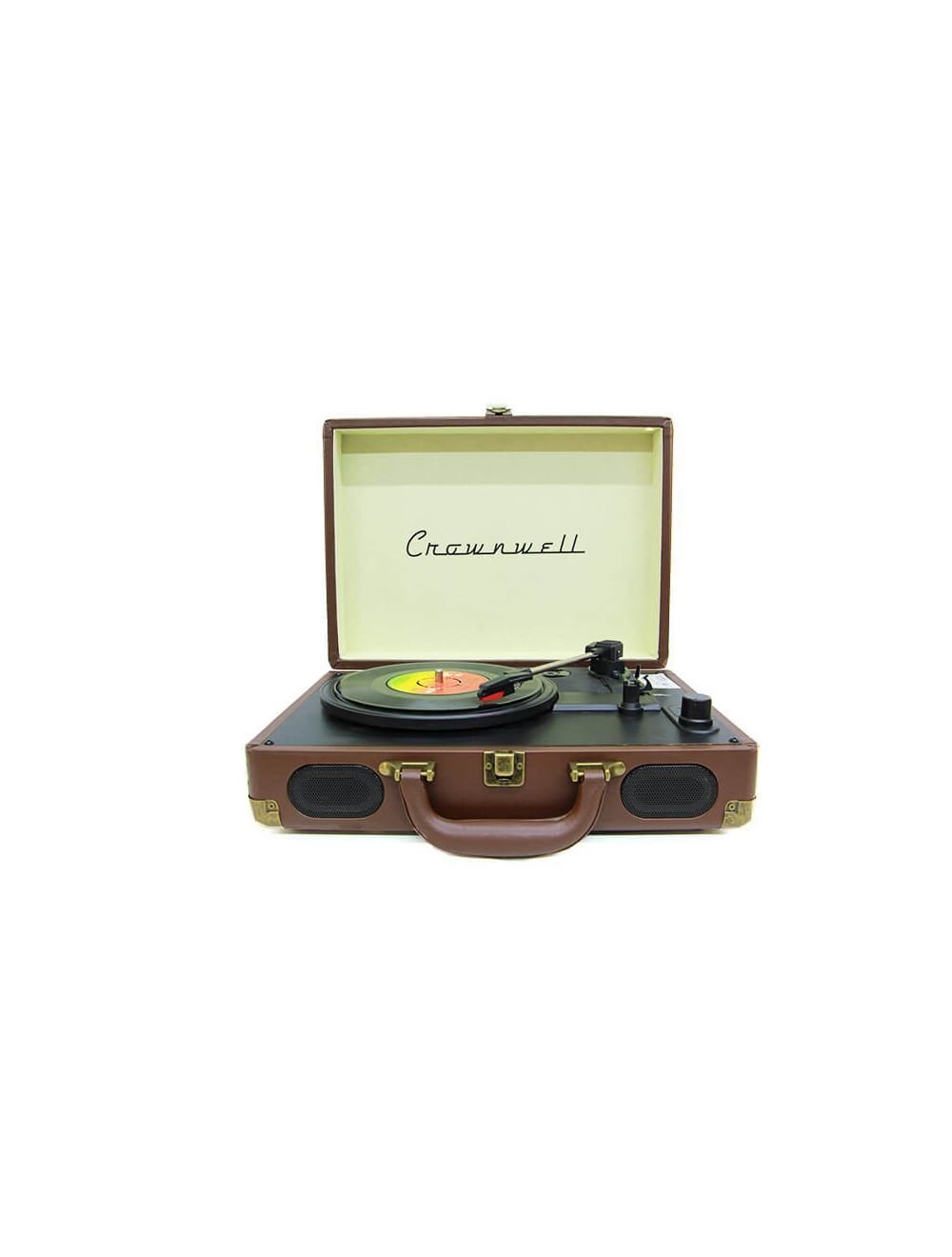 Crownwell Pikap Çantalı Bluetooth ve Şarjlı Pikap ( Kahverengi Renk )