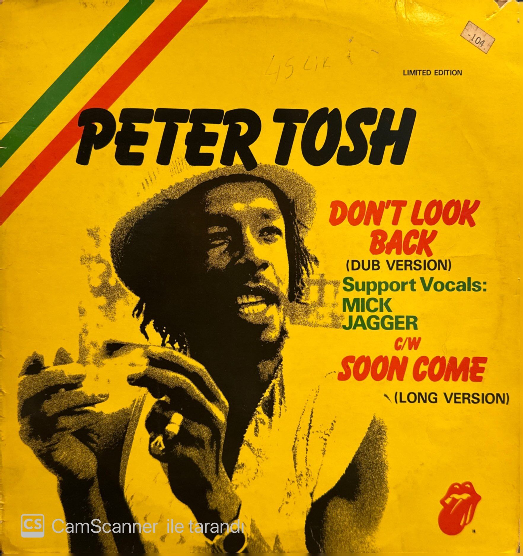 Peter Tosh And Word, Sound And Power – Don't Look Back (Dub Version) / Soon Come (Long Version) MAXI
