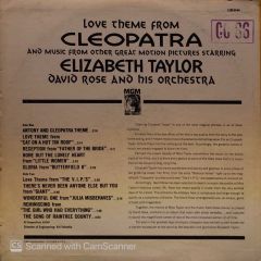 David Rose & His Orchestra – Love Theme From Cleopatra And Music From Other Great Motion Pictures Starring Elizabeth Taylor LP
