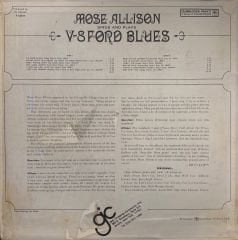 Mose Allison – Sings And Plays V-8 Ford Blues LP