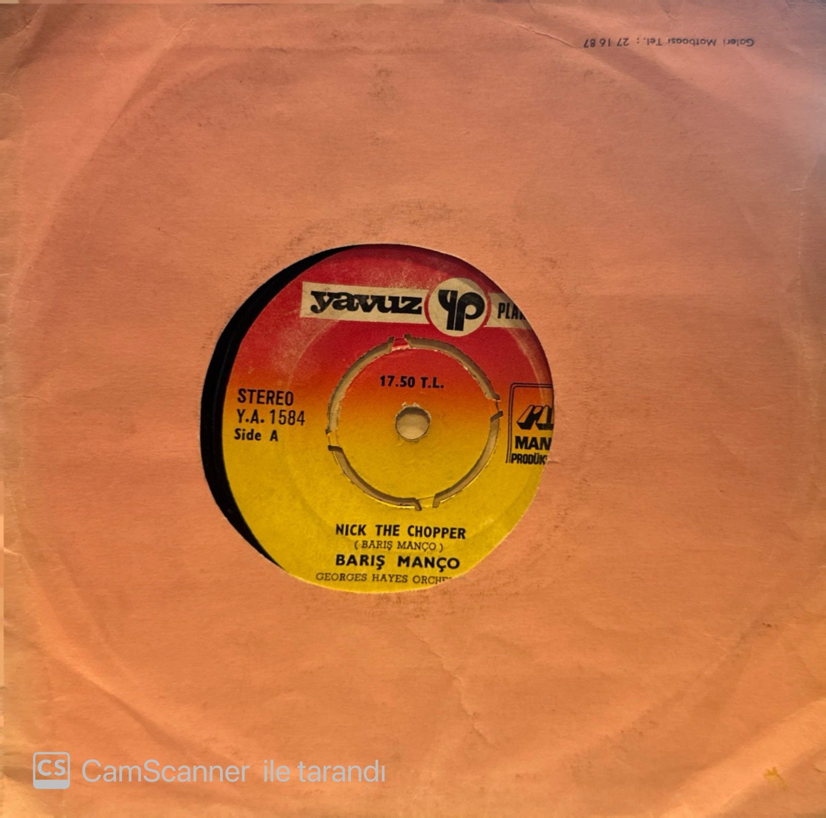 Barış Manço - Nick the Chopper / Lonely Man 45'lik