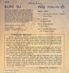 Ruhi Su - Köroğlu Yiğitlemesi / Kocabey 45'lik