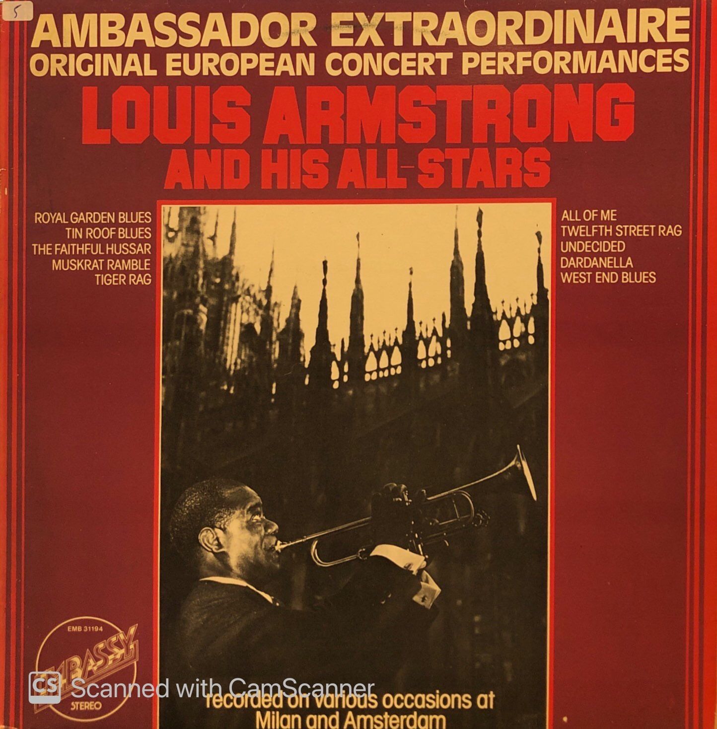 Louis Armstrong And His All-Stars – Ambassador Extraordinaire - Original European Concert Performances LP
