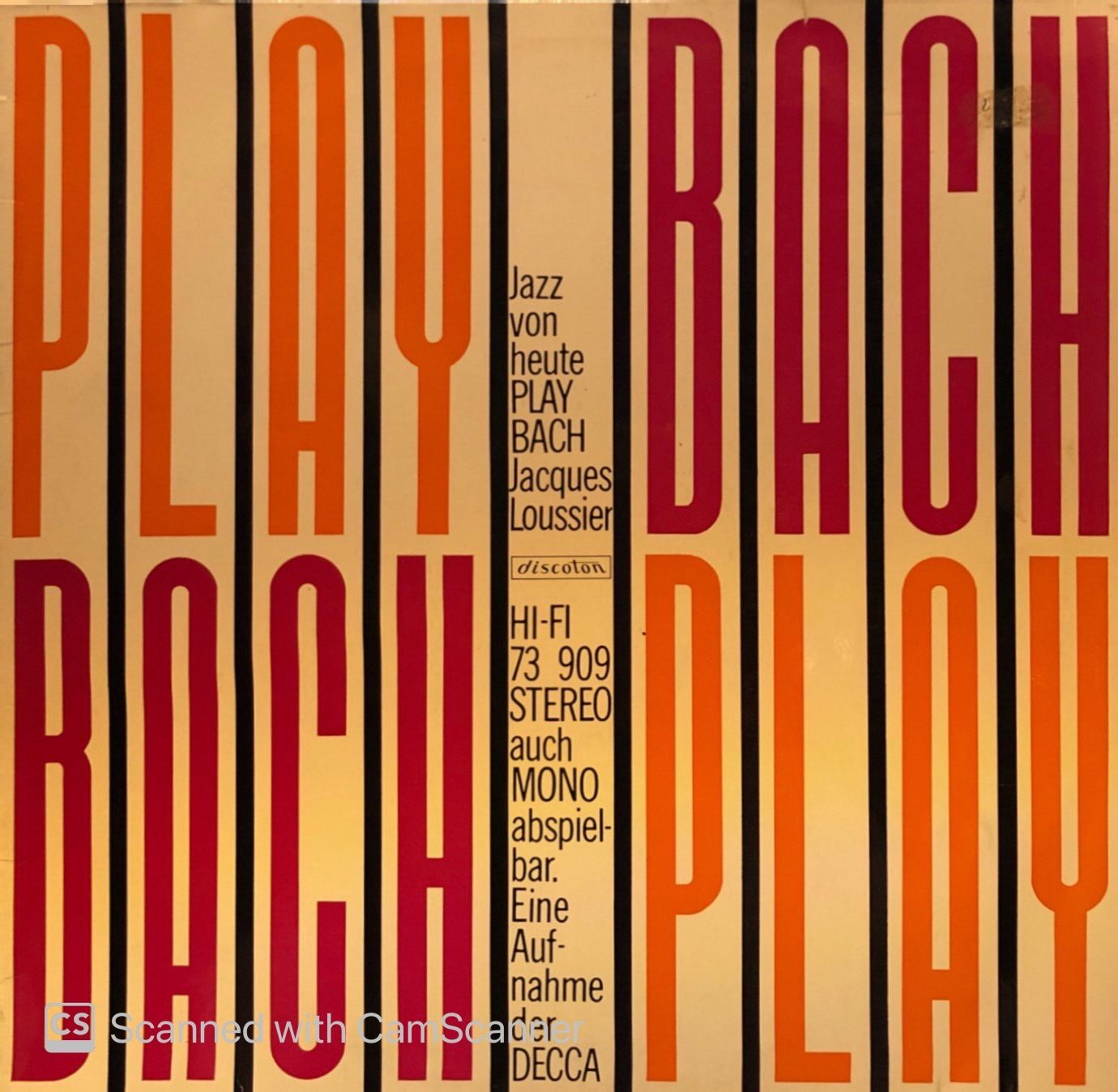 Jacques Loussier – Jazz Von Heute: Play Bach LP