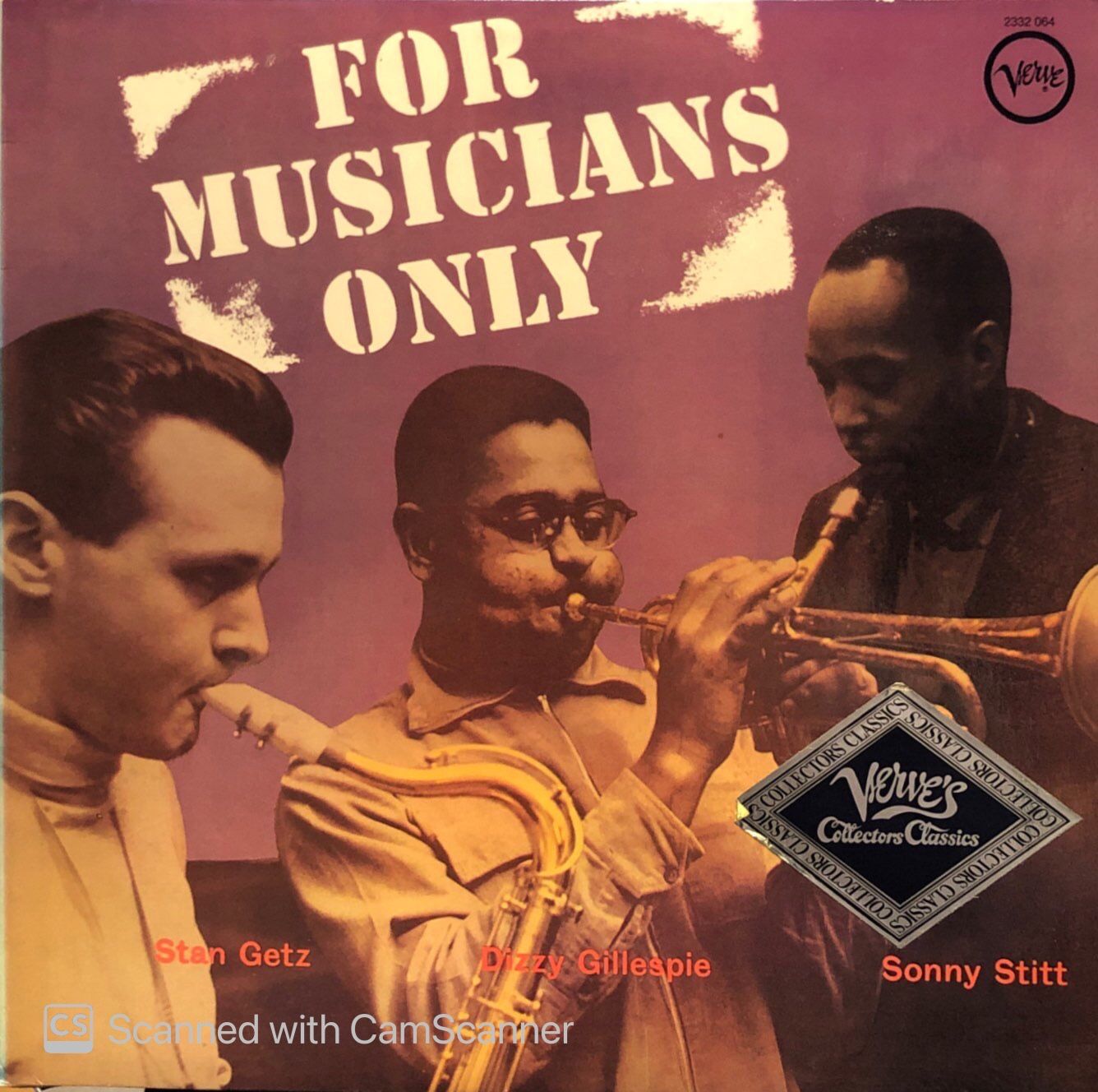 Stan Getz / Dizzy Gillespie / Sonny Stitt – For Musicians Only LP