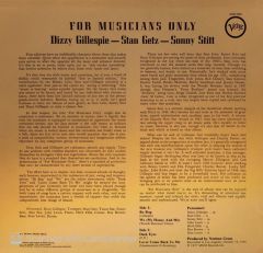 Stan Getz / Dizzy Gillespie / Sonny Stitt – For Musicians Only LP