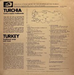 Turchia - Canti E Musica Tradizionale / Turkey - Traditional Songs And Music LP