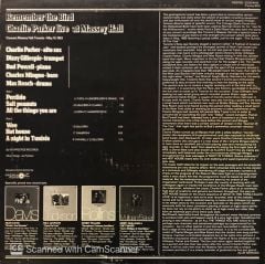 Charlie Parker – Remember The Bird. Charlie Parker Live At Massey Hall LP