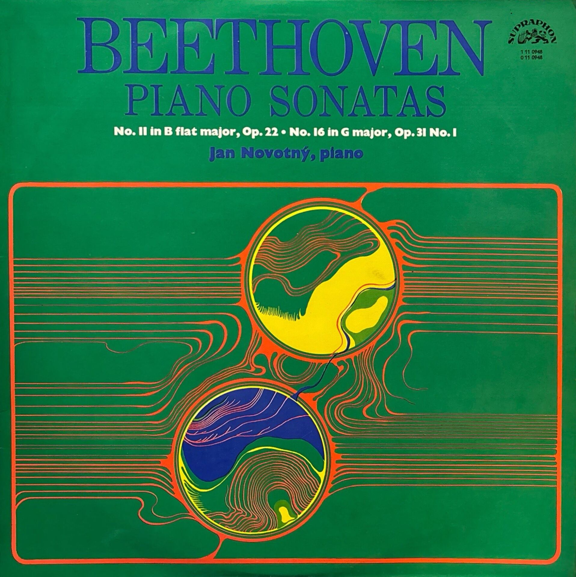 Beethoven* - Jan Novotný – Piano Sonatas (No. 11 In B Flat Major Op.22 / No.16 In G Major Op.31. No.1) LP