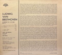 Beethoven*, Czech Philharmonic Orchestra* Conductor Paul Kletzki – Symphony No. 2 LP
