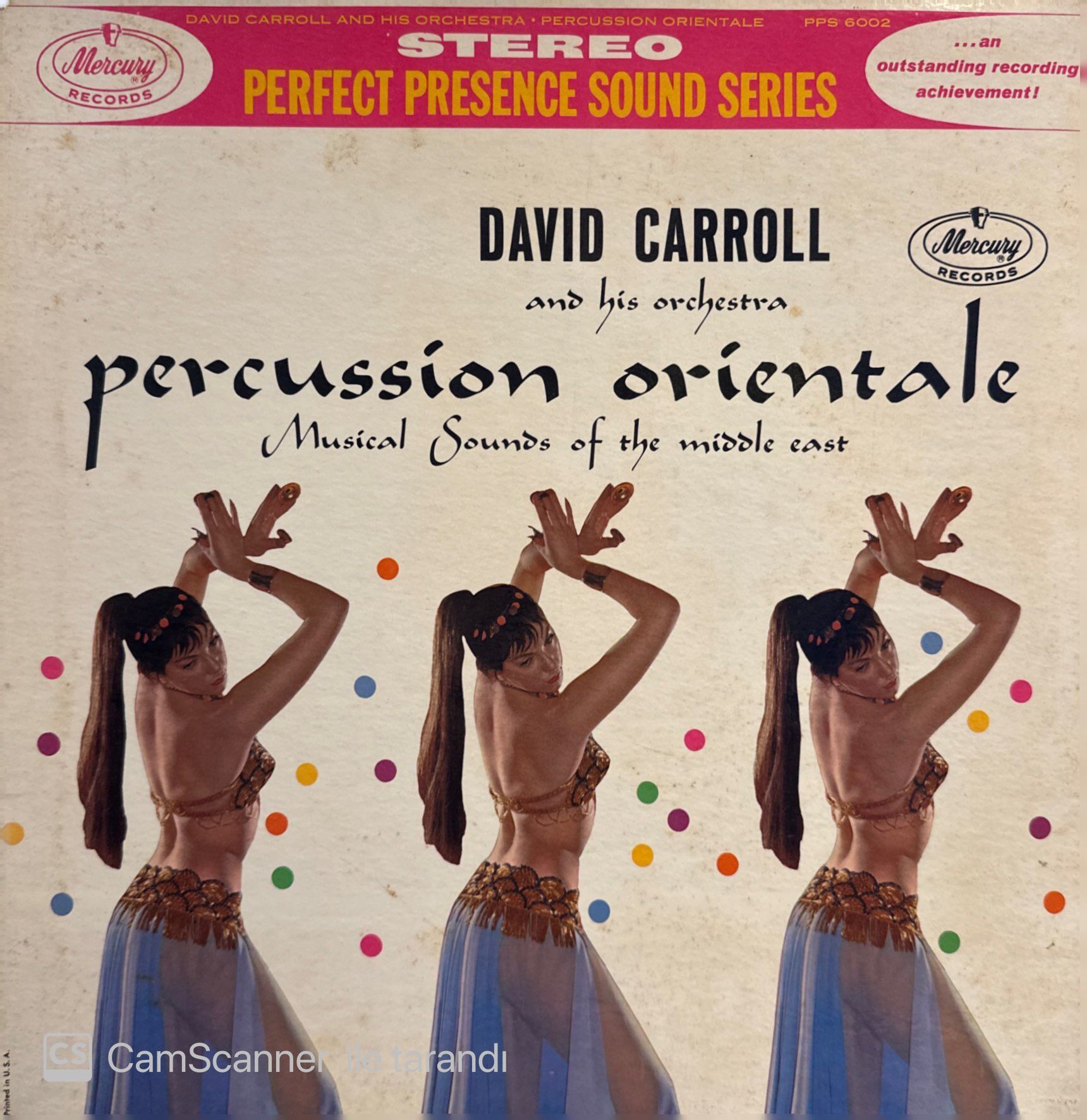 David Carroll And His Orchestra* – Percussion Orientale: Musical Sounds Of The Middle East LP