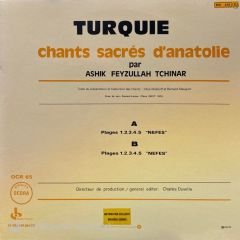 Ashik Feyzullah Tchinar ( Aşık Feyzullah Çınar )  – Turquie: Chants Sacrés D'Anatolie ( Nefes ) LP