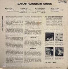 Sarah Vaughan – Sarah Vaughan Sings Sweet And Sultry LP