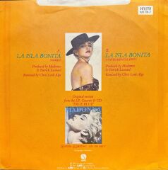 Madonna - La Isla Bonita (Remix) / La Isla Bonita (Instrumental Edit) 45'lik