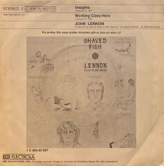 John Lennon – Imagine / Working Class Hero 45'lik
