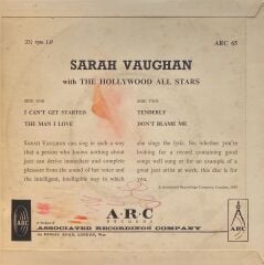 Sarah Vaughan With The Hollywood All Stars – I Can't Get Started / The Man I Love / Tenderly / Don't Blame Me 45'lik