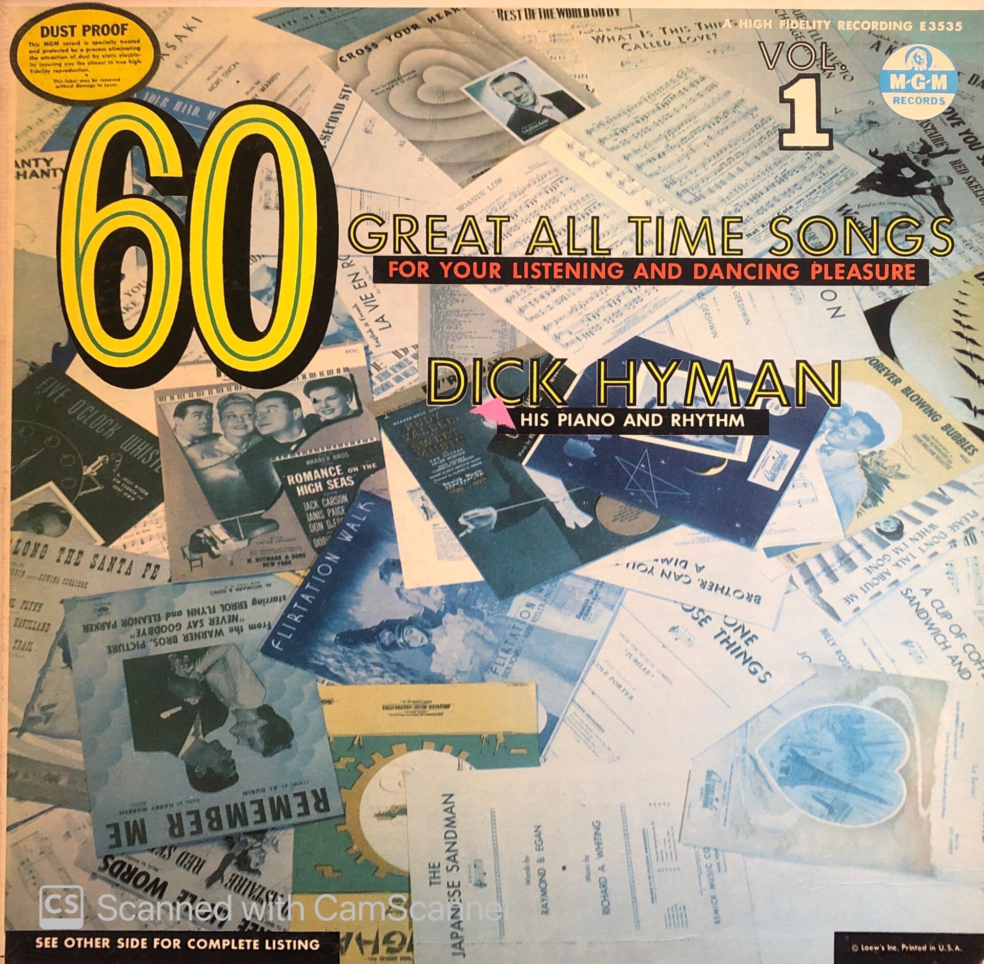 Dick Hyman – 60 Great All Time Songs For Your Listening And Dancing Pleasure Vol.1 LP