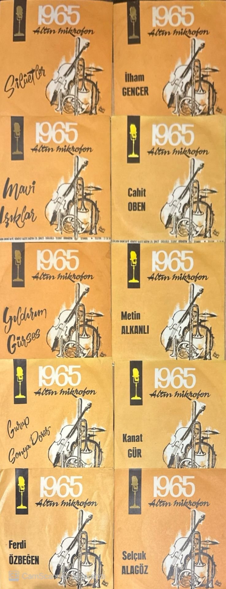 1965 Altın Mikrofon Tam Set ( 10 adet 45'lik )
