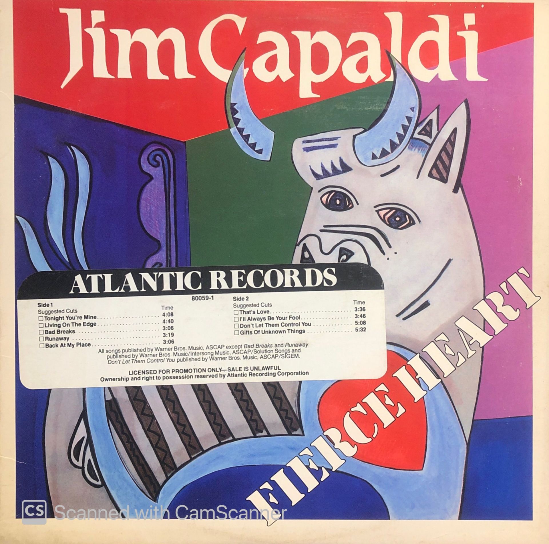 Jim Capaldi – Fierce Heart LP
