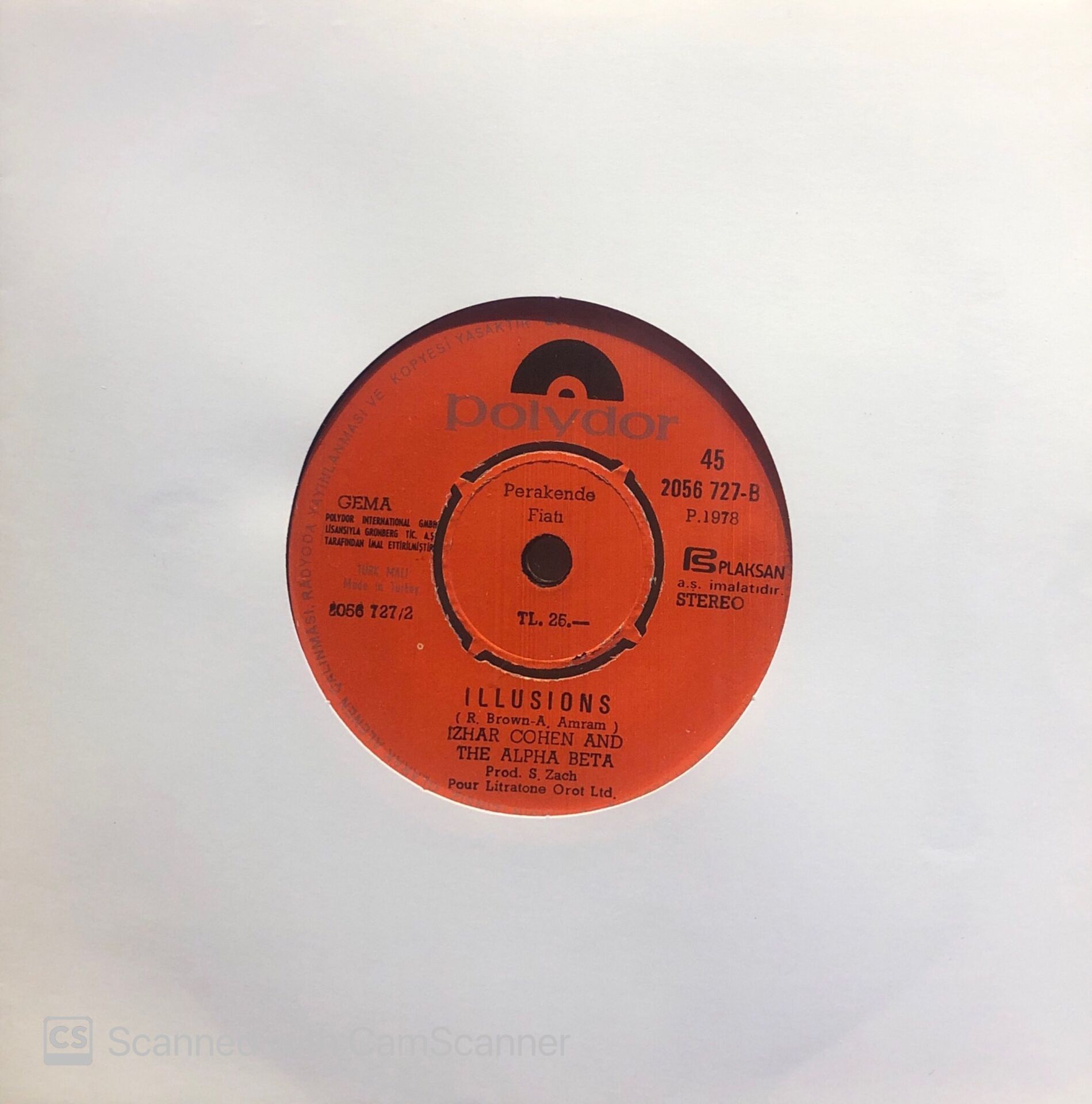 Izhar Cohen And The Alpha Beta - Illusions / A-Ba-Ni-Bi 45lik