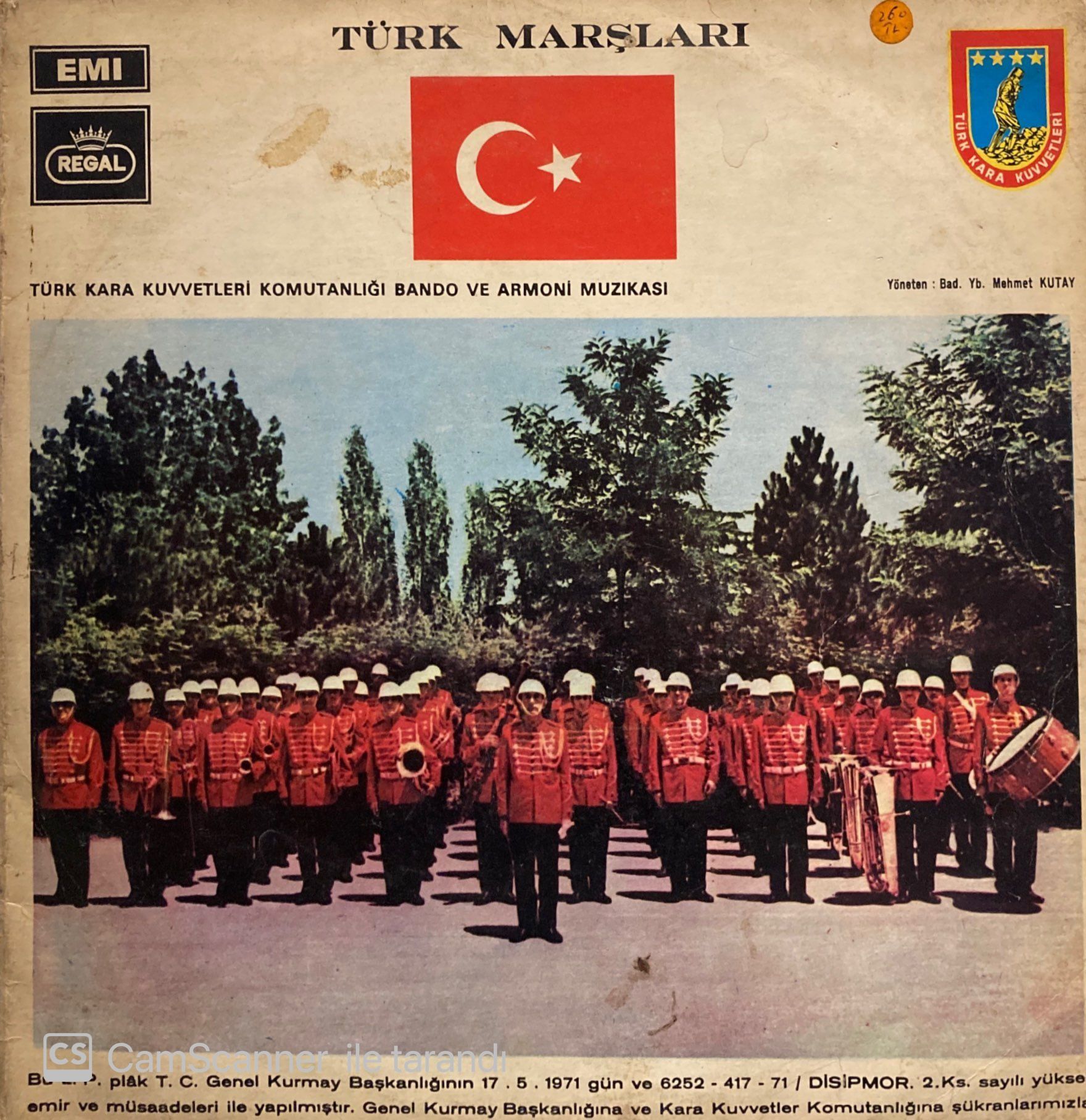 Türk Kara Kuvvetleri Komutanlığı Bando ve Armoni Muzıkası – Türk Marşları LP