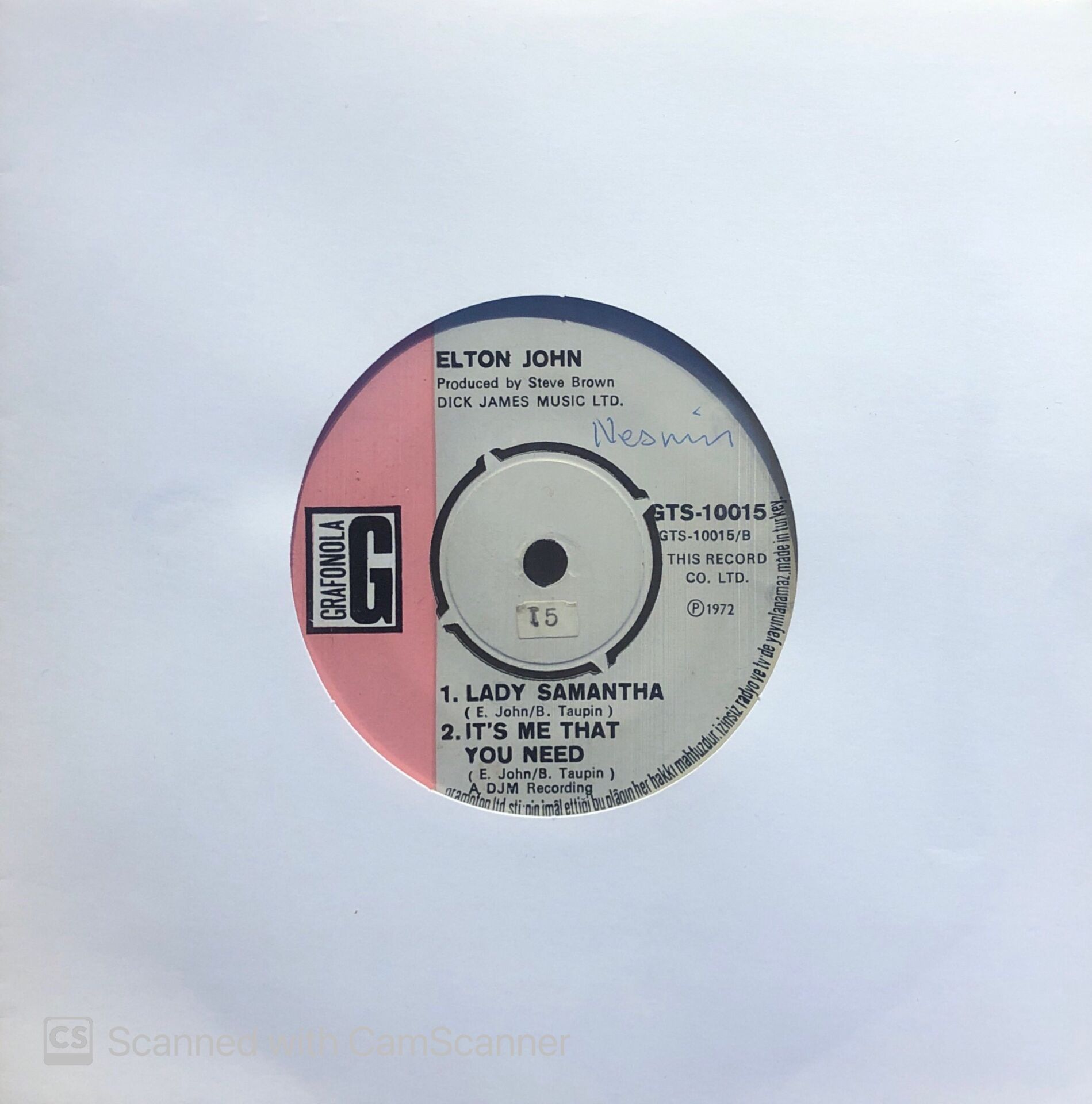 Elton John - Honky Cat / Lady Samantha / It's Me That You Need 45lik