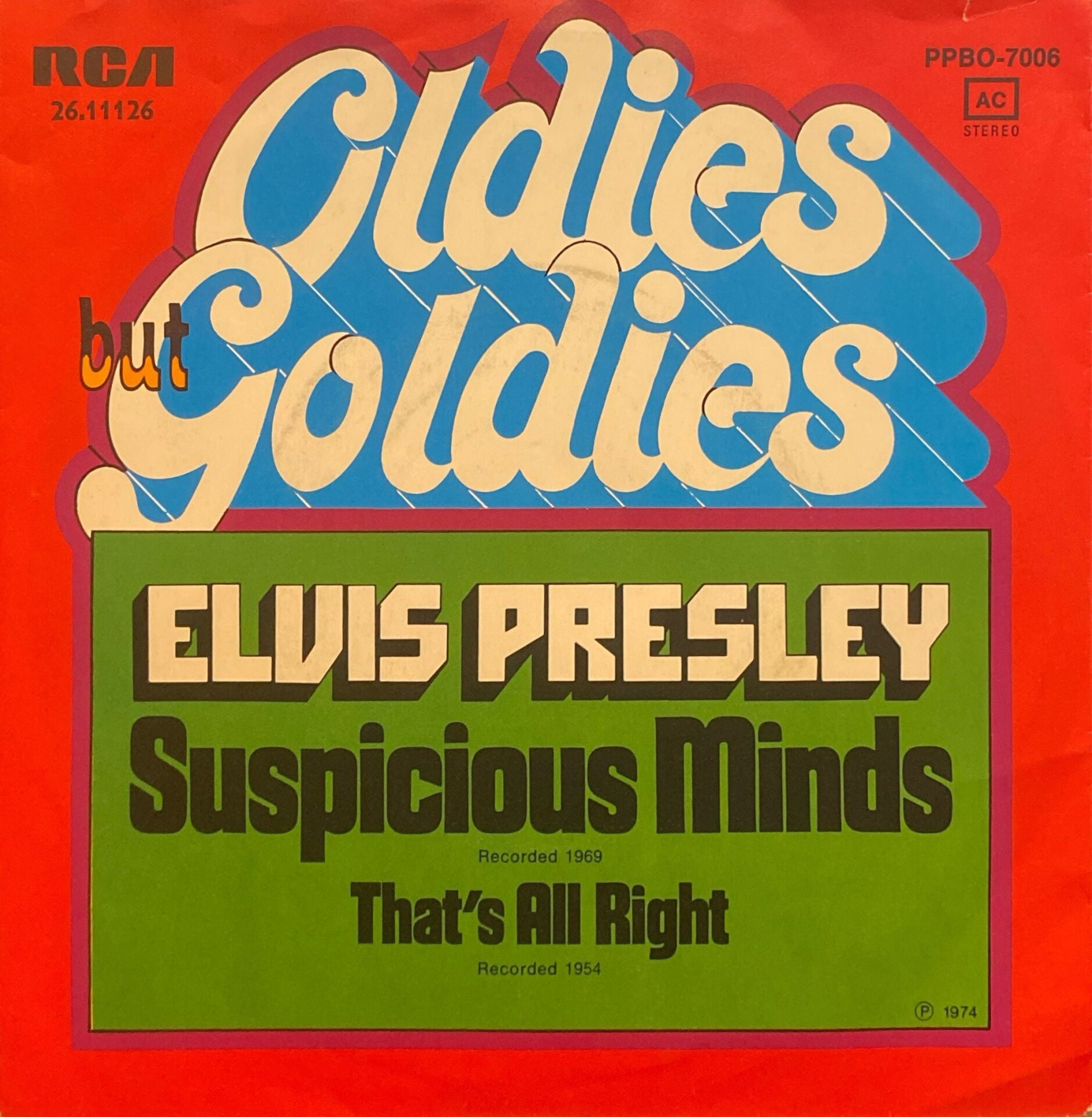 Elvis Presley – Suspicious Minds / That's All Right 45'lik