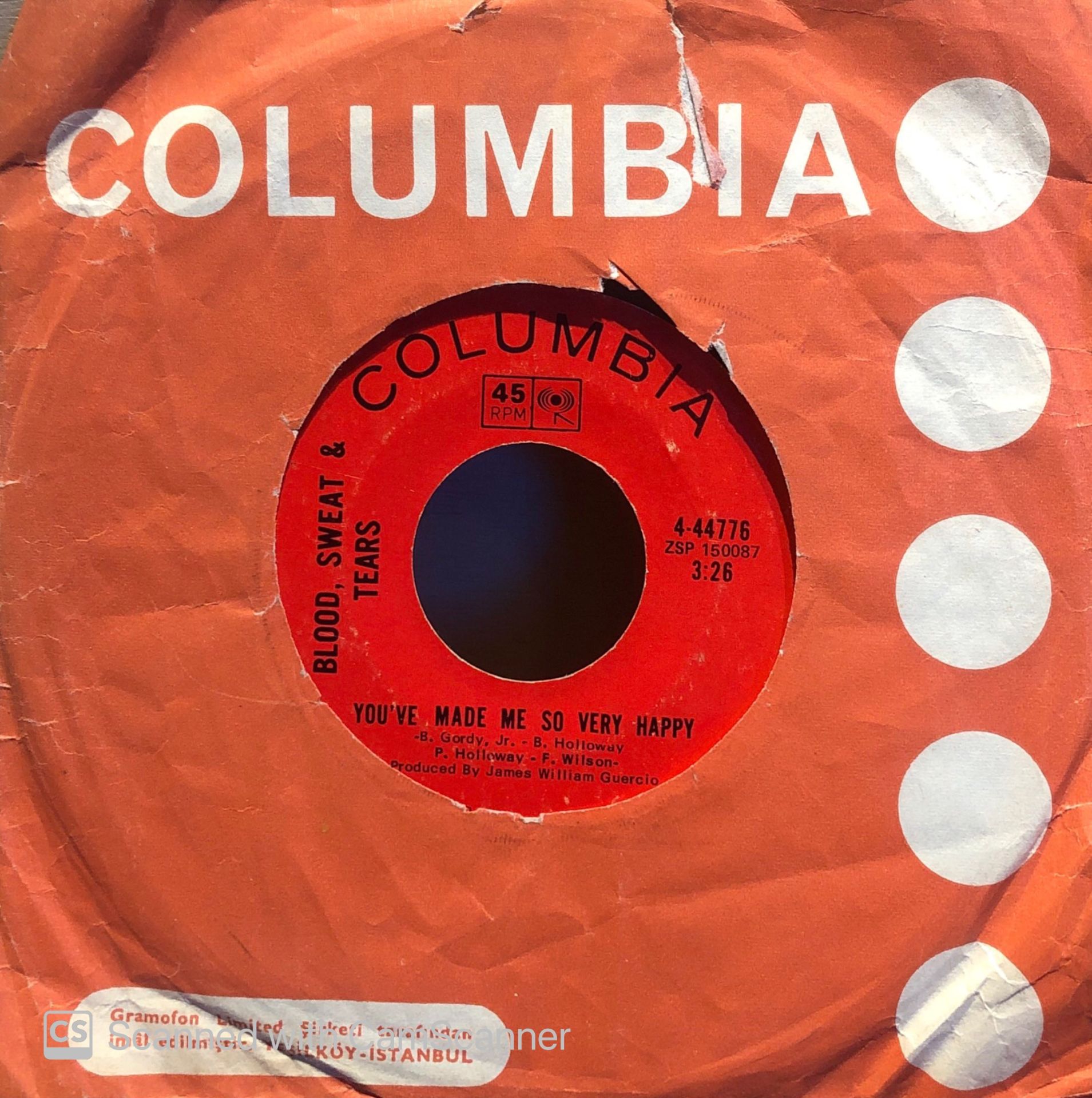 Blood, Sweat & Tears - You've Made Me So Vey Happy / Bluess Part II 45lik