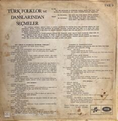 Türk Folklor ve Danslarından Seçmeler LP ( Tülin Çelik, Seha Okuş, Mehlika Aktok-Kaşgarlı, Talip Özkan, Şahin Gültekin, Hasan Mutlucan, Adnan Ataman, Tuncer İnan, Ateş Köroğlu, Hamdi Özbay, Yücel Paşmakçı )