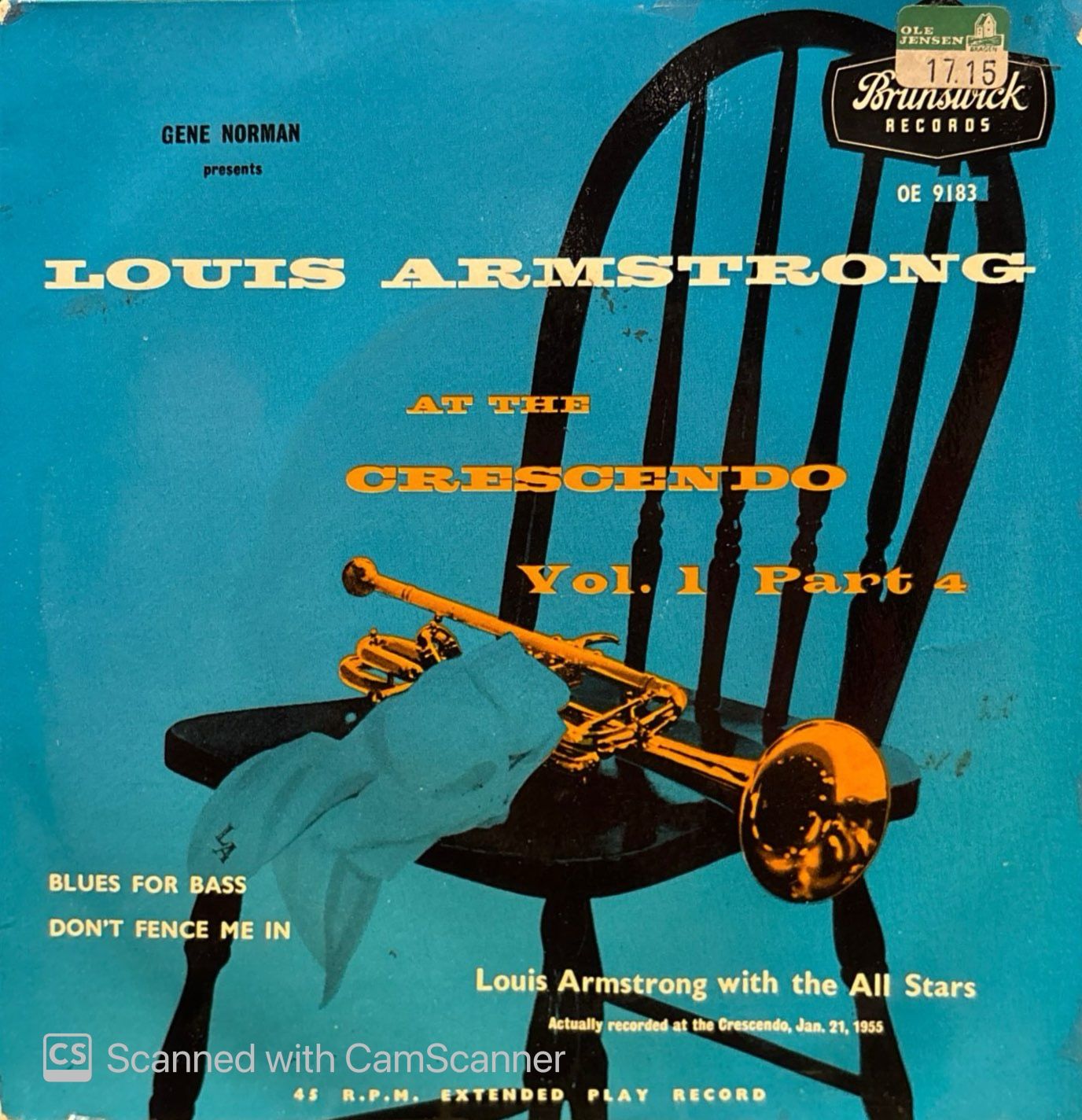 Louis Armstrong - Blues For Bass / Don't Fence Me In 45'lik
