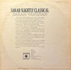 Sarah Vaughan – Sarah Slightly Classical LP