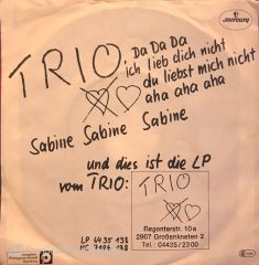 Trio - Da Da Da / Sabine Sabine Sabine 45'lik