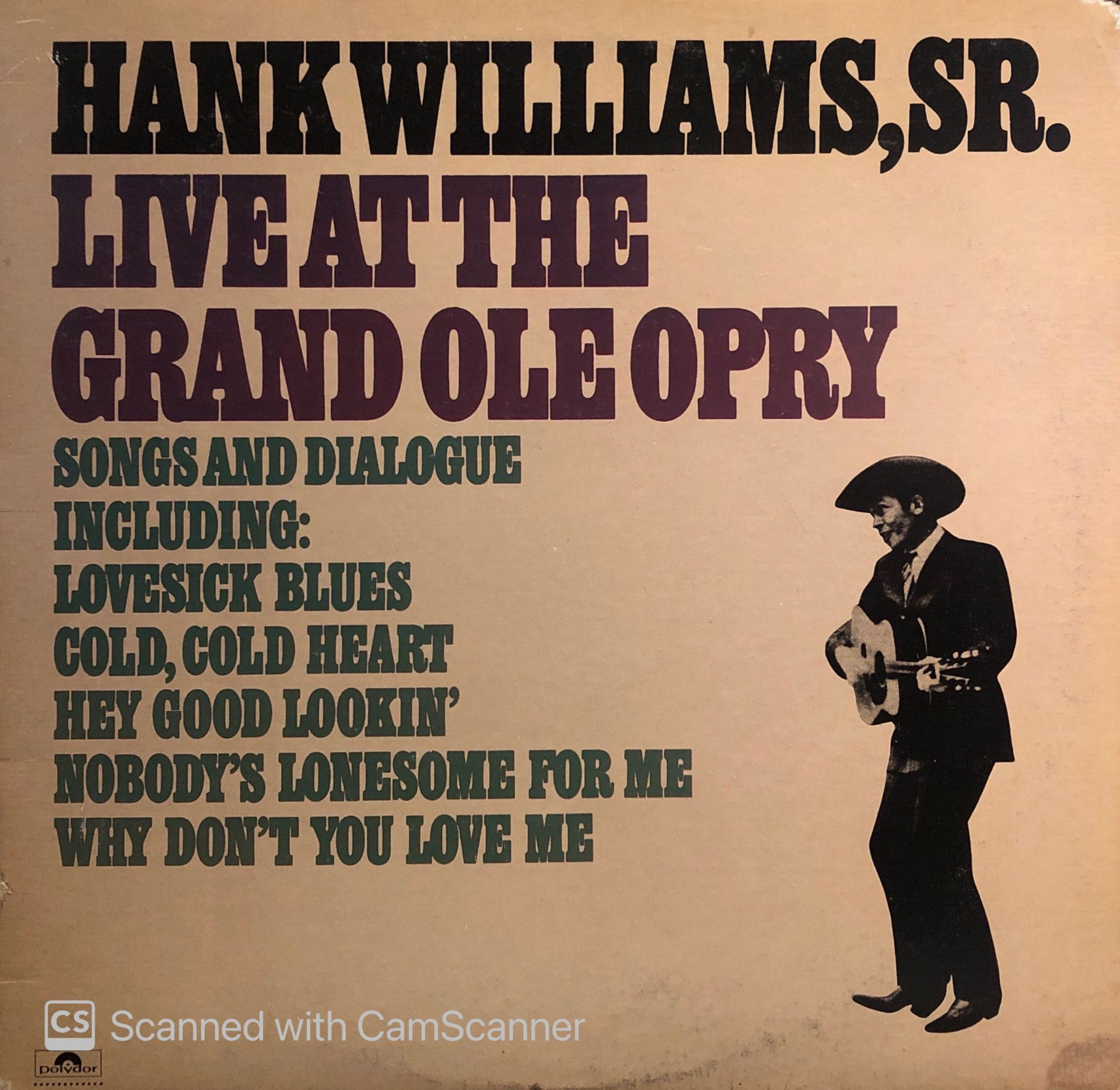 Hank Williams – Live At The Grand Ole Opry LP