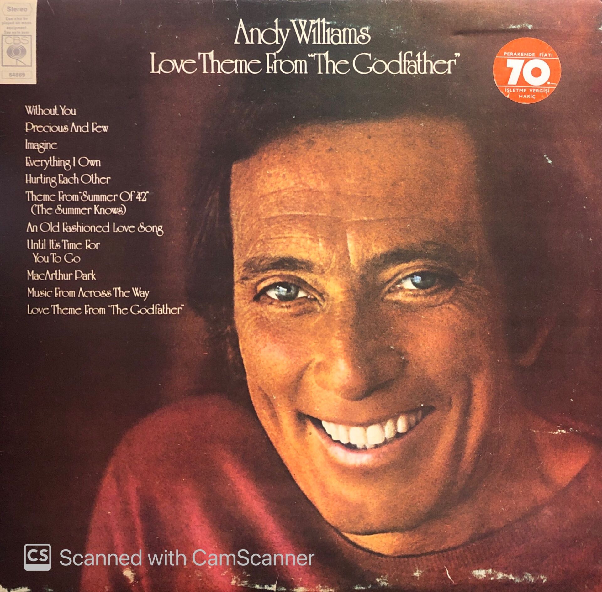 Andy Williams – Love Theme From ''The Godfather'' LP