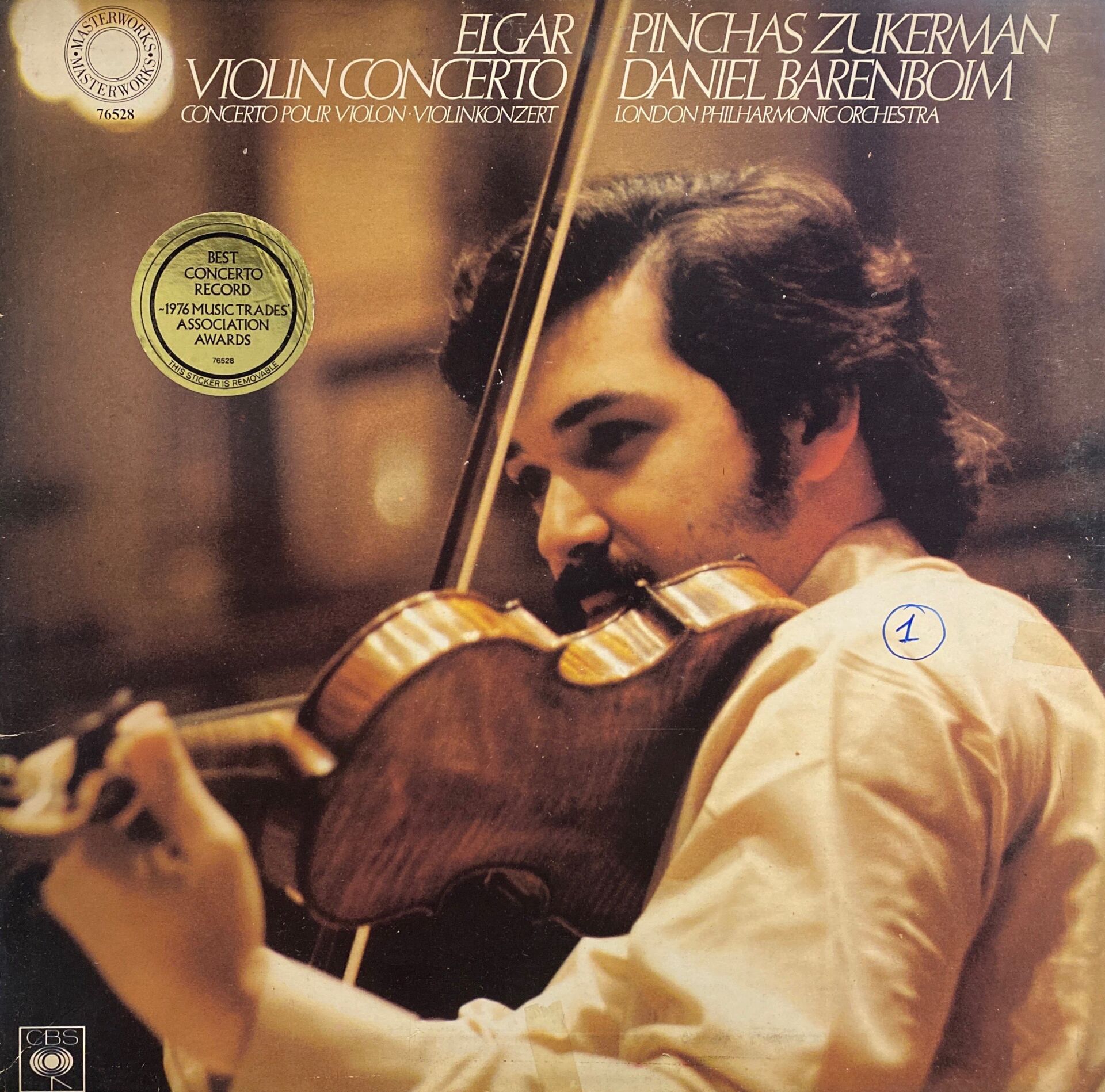 Elgar*, Pinchas Zukerman, Daniel Barenboim, London Philharmonic Orchestra* – Violin Concerto LP