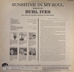Burl Ives – Songs Of Joy - Sunshine In My Soul LP