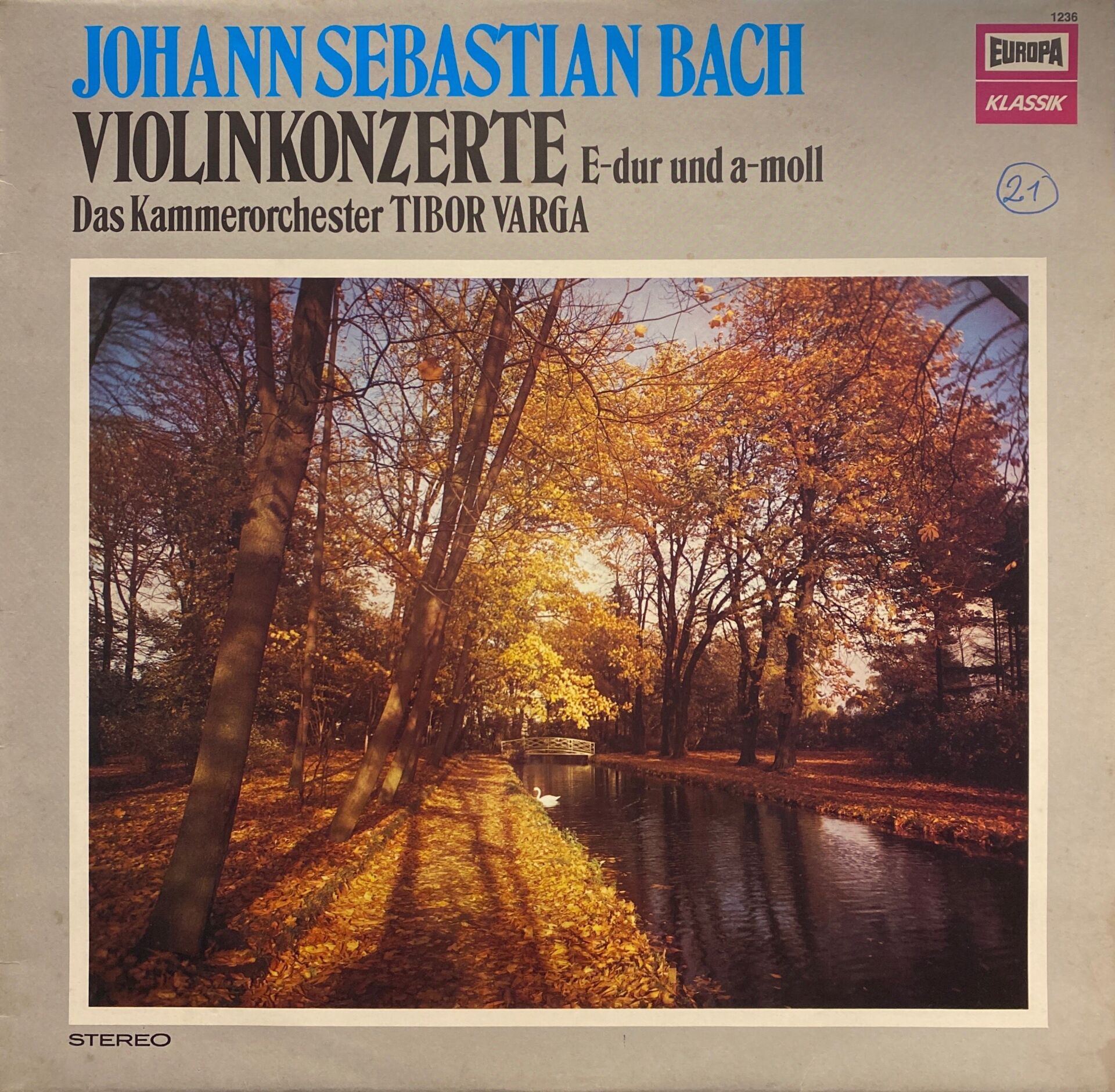 Johann Sebastian Bach, Violinkonzerte, E-dur un a-moll, Das Kammerorchester, Tibor Varga LP