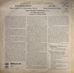 Ravel* / Rachmaninov*, Michelangeli*, Philharmonia Orchestra, Ettore Gracis – Piano Concerto In G Major / Piano Concerto No. 4 In G Minor LP