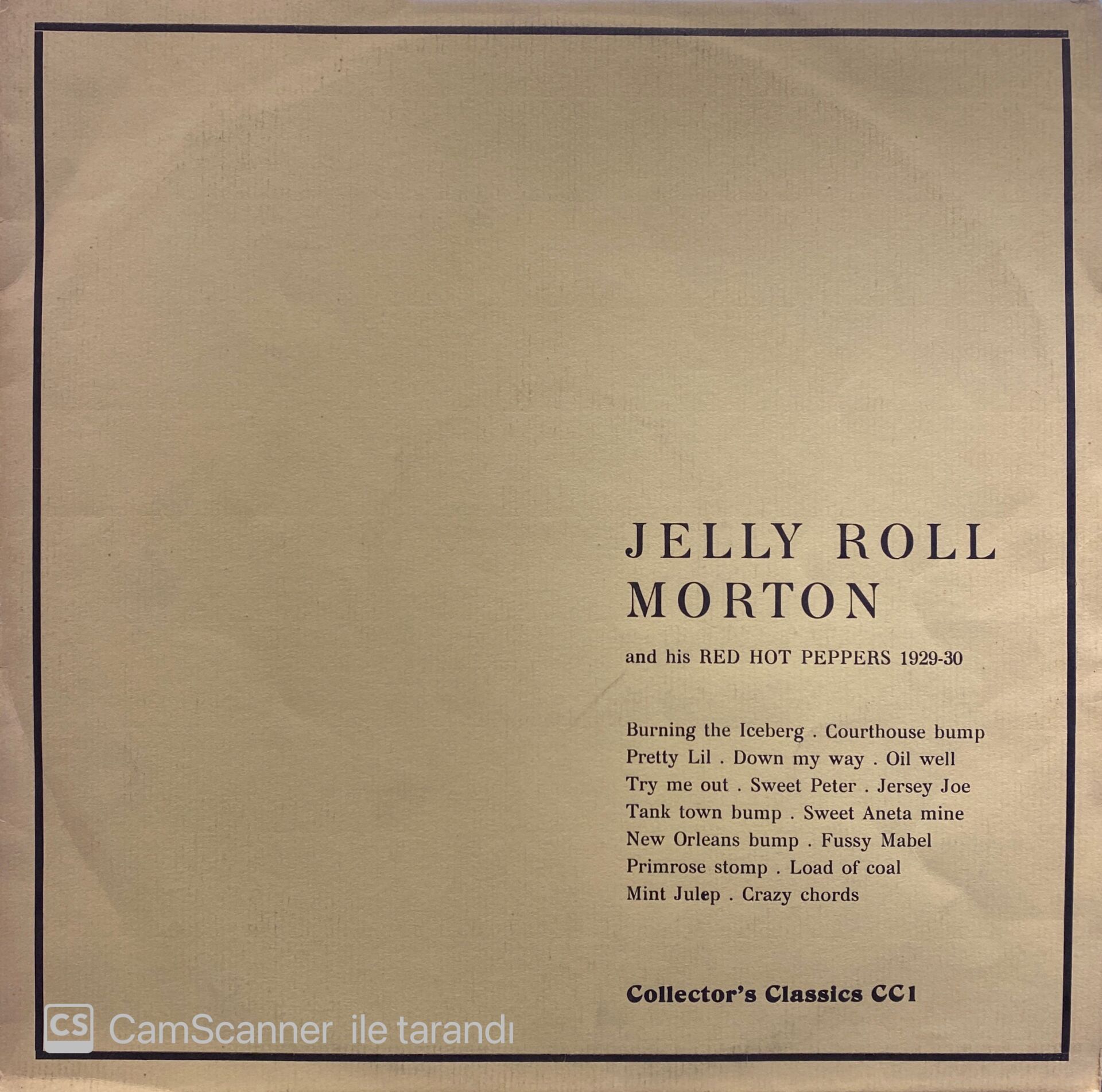 Jelly Roll Morton's Red Hot Peppers 1929-1930 LP