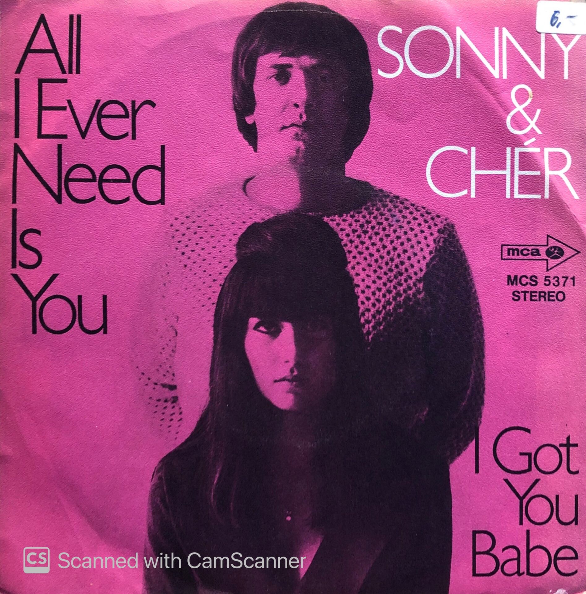 Sonny & Cher - All I Ever Need Is You / I Got You Babe 45lik