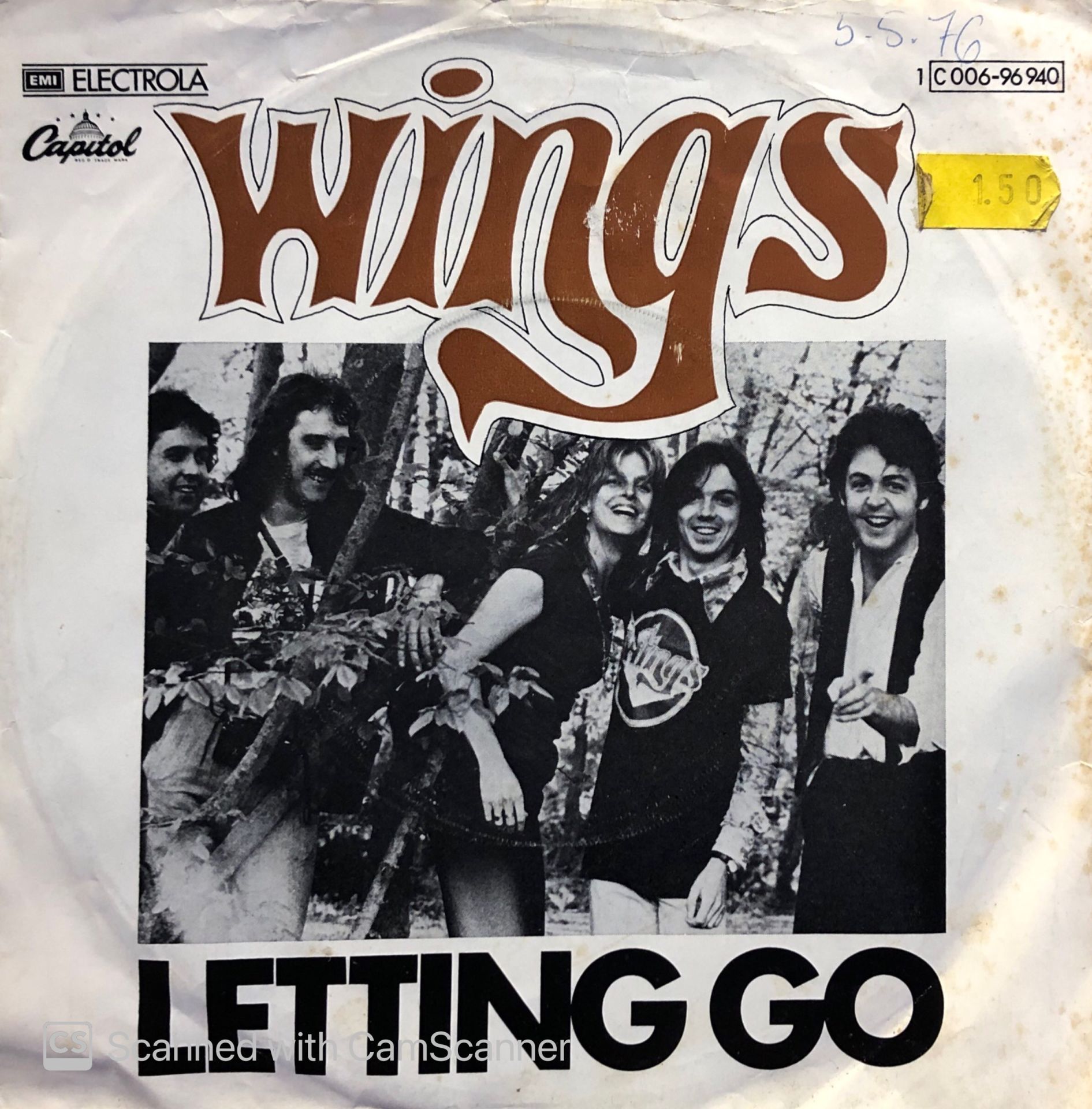 Wings - Letting Go / You Gave Me The Answer 45lik