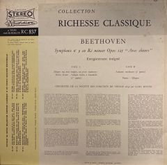 Beethoven* - Orchestre De La Société des Concerts De Vienne* Dirigé Par Karl Ritter – Symphonie N° 9 En Ré Mineur Opus 125 ''Avec Chœurs'' (Enregistrement Intégral) LP