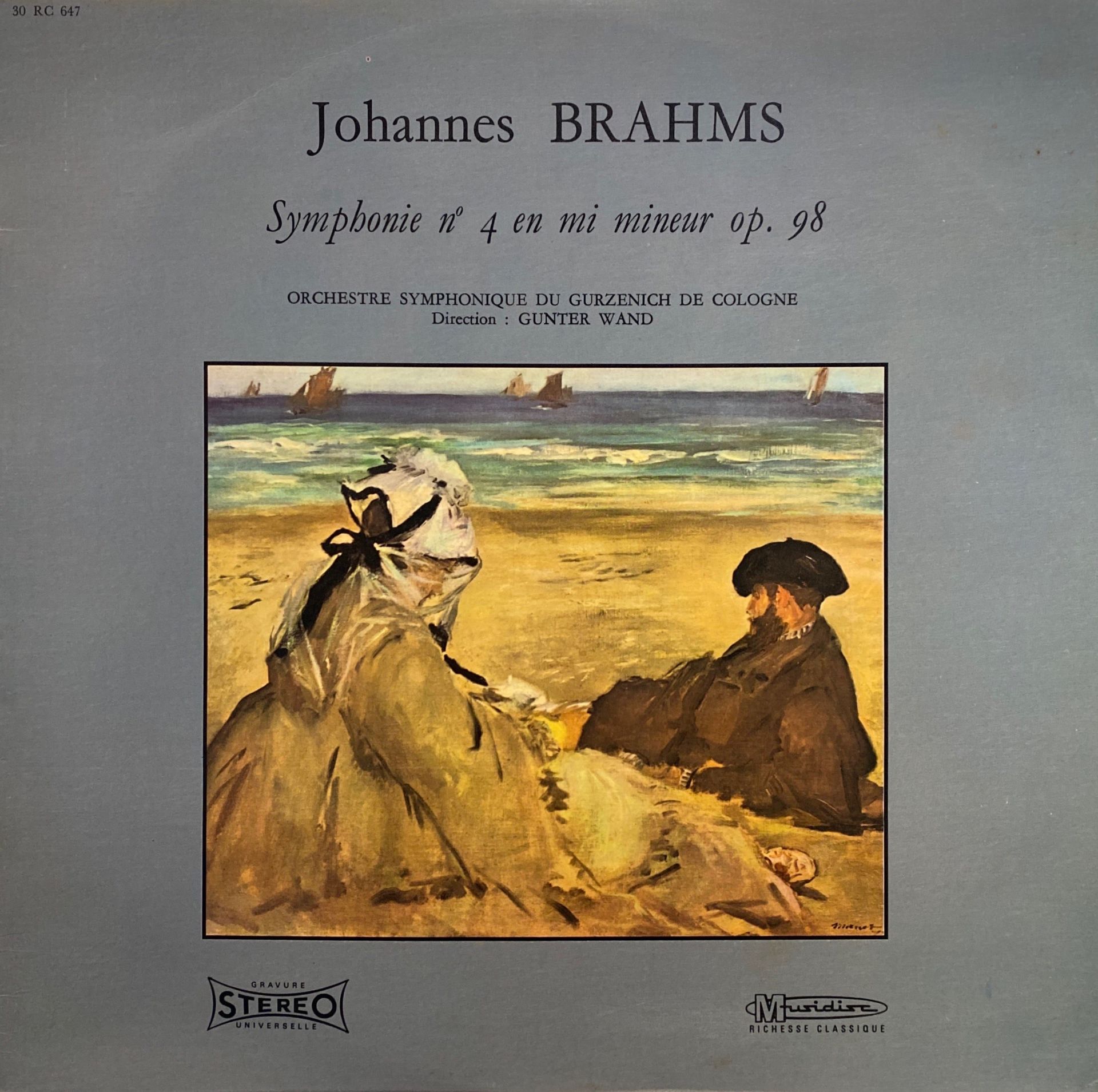 Johannes Brahms, Orchestre Symphonique Du Gurzenich de Cologne*, Gunter Wand* – Symphonie No 4 En Mi Mineur, Op. 98 LP