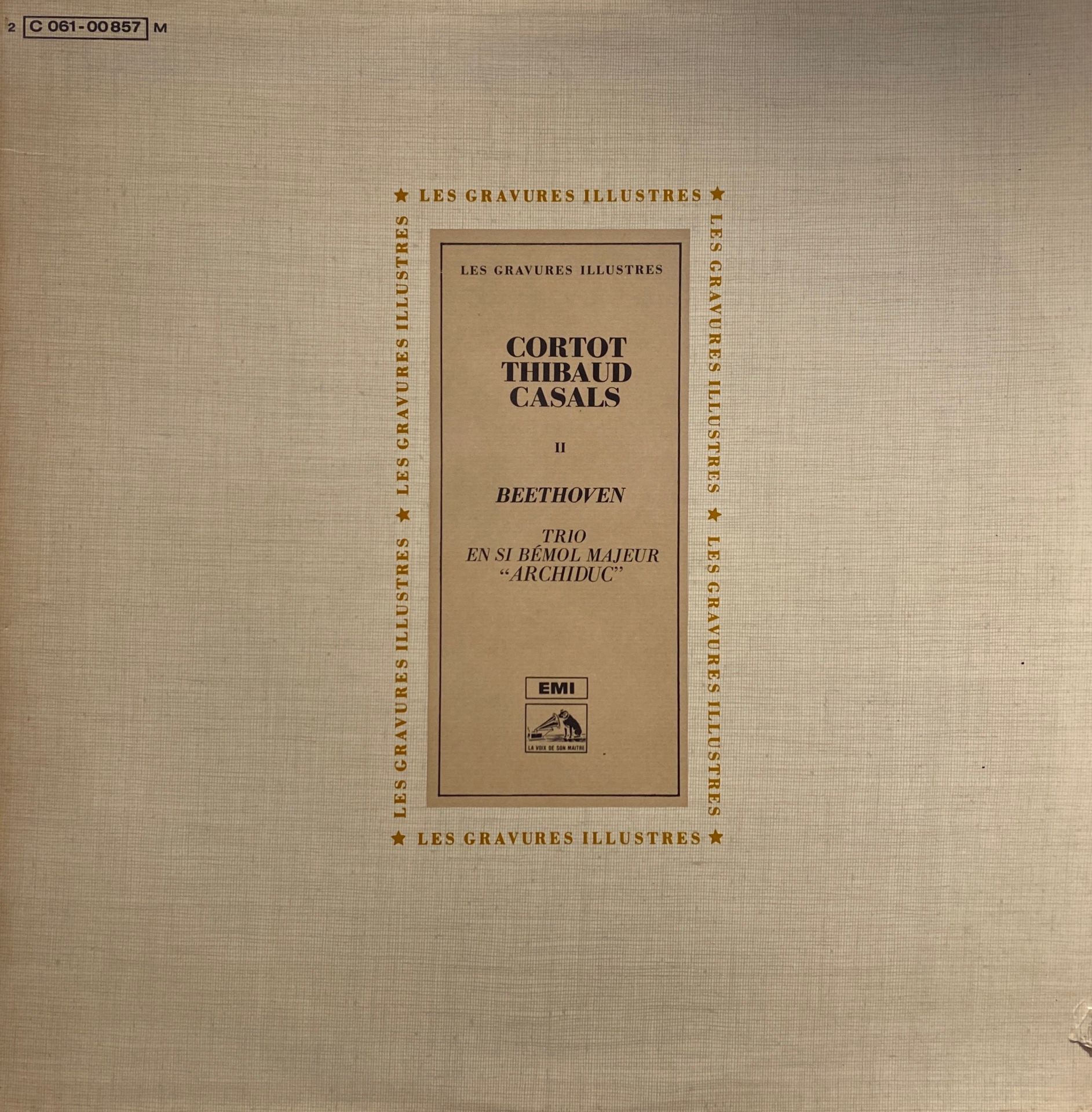 Beethoven* / Cortot*, Thibaud*, Casals* – Trio En Si Bémol Majeur ''Archiduc'' LP