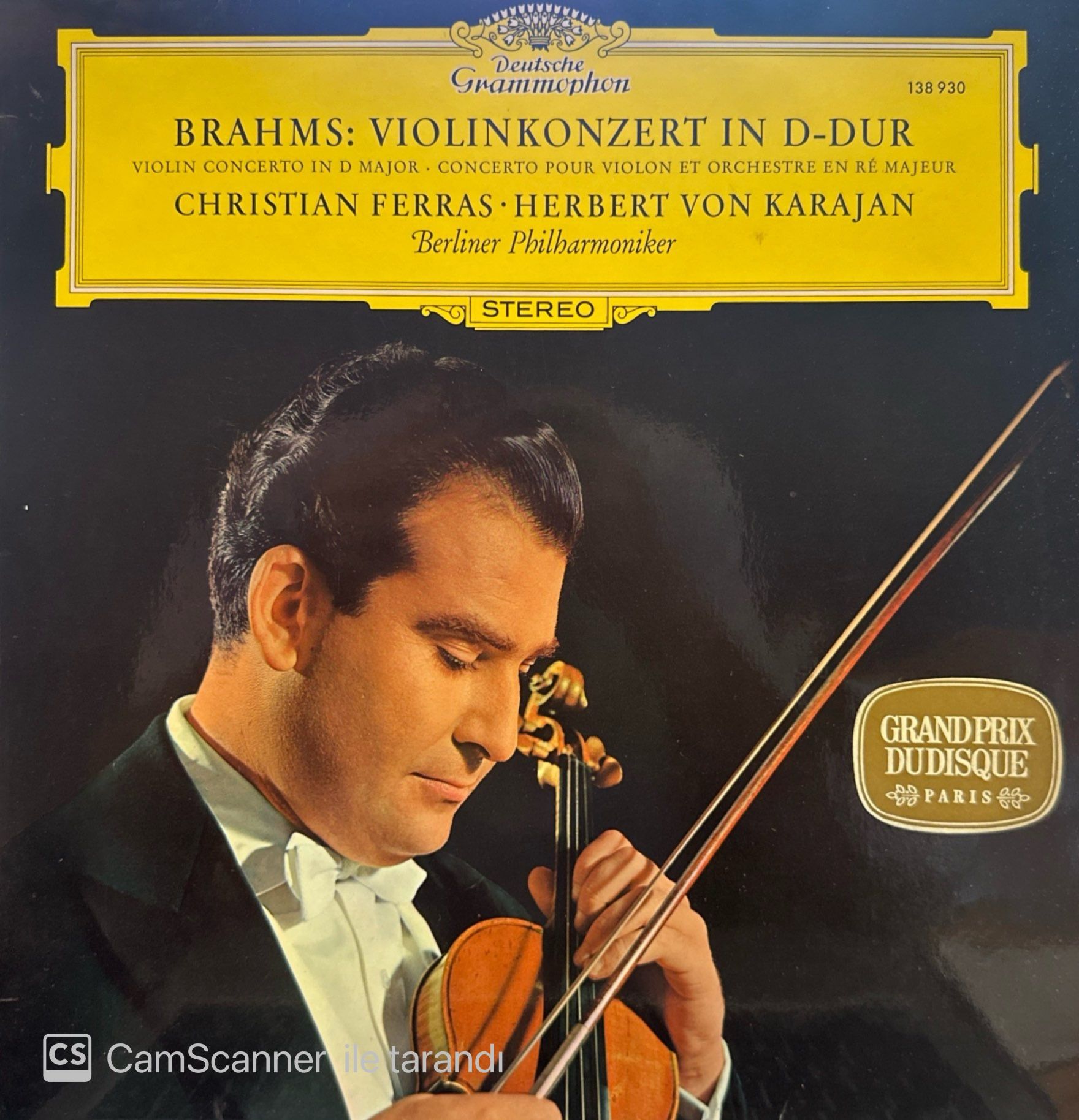 Brahms* – Christian Ferras · Herbert von Karajan - Berliner Philharmoniker – Konzert Für Violine Und Orchester D-Dur LP