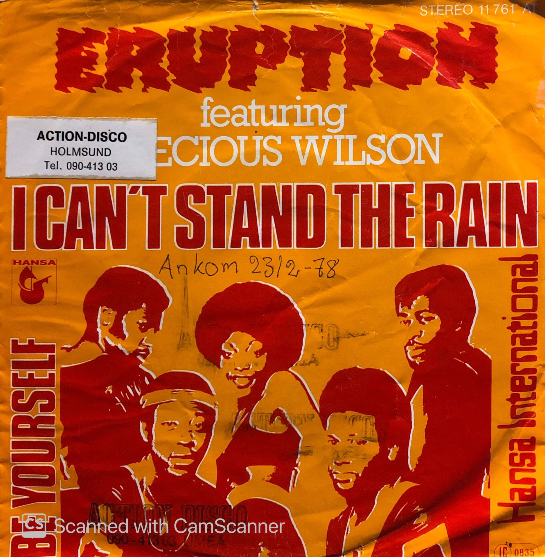 Eruption - I Can't Stand The Rain / Be Yourself 45lik