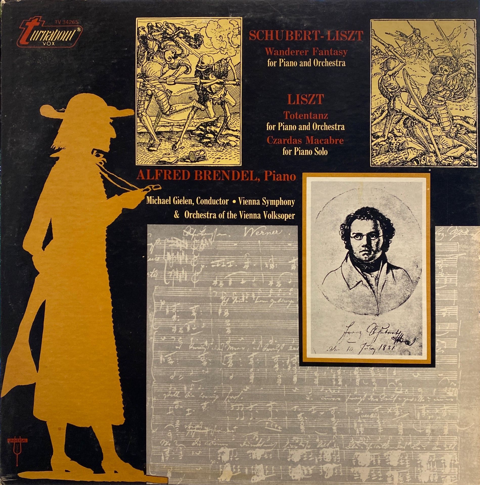 Schubert* - Liszt*, Alfred Brendel – Wanderer Fantasy / Totentanz / Csárdás Macabre LP