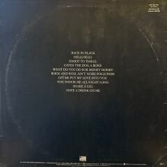 AC/DC – Back In Black LP