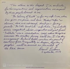 David Liebman – Dedications LP