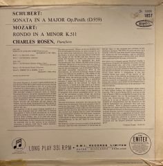 Charles Rosen, Schubert*, Mozart* – Sonata In A Major / Rondo In A Minor LP